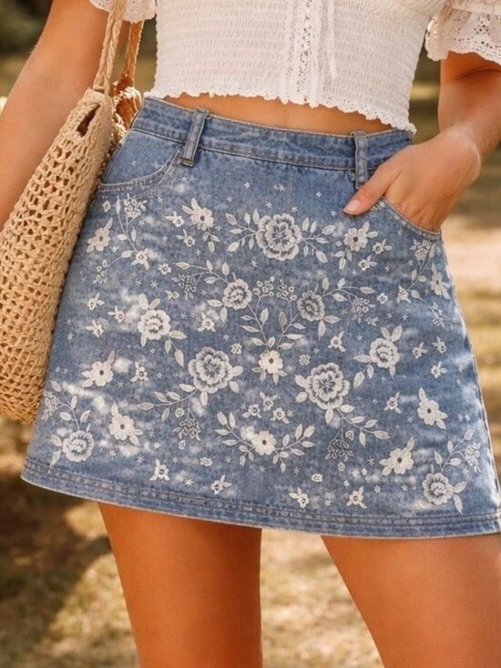 Savanna Jane Dresses & Skirts - *NEW* Savannah Jane Desert Rose Embroidered Denim Mini Skirt